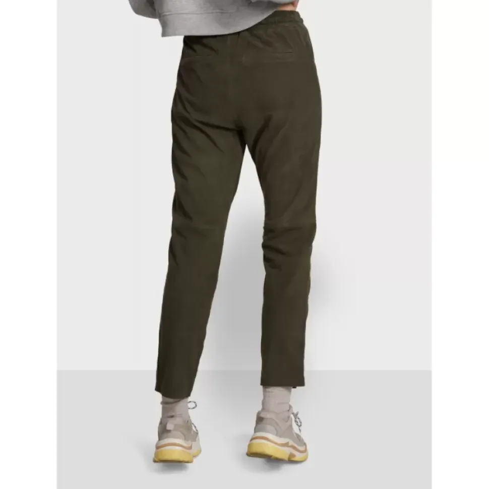 OAKWOOD Pantalons^Gift Kaki Fonce- Pantalon Jogpant Cuir Veritable Chevre Velours