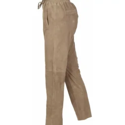 OAKWOOD Pantalons^Gift Marron Clair - Pantalon Jogpant Cuir Veritable Chevre Velours