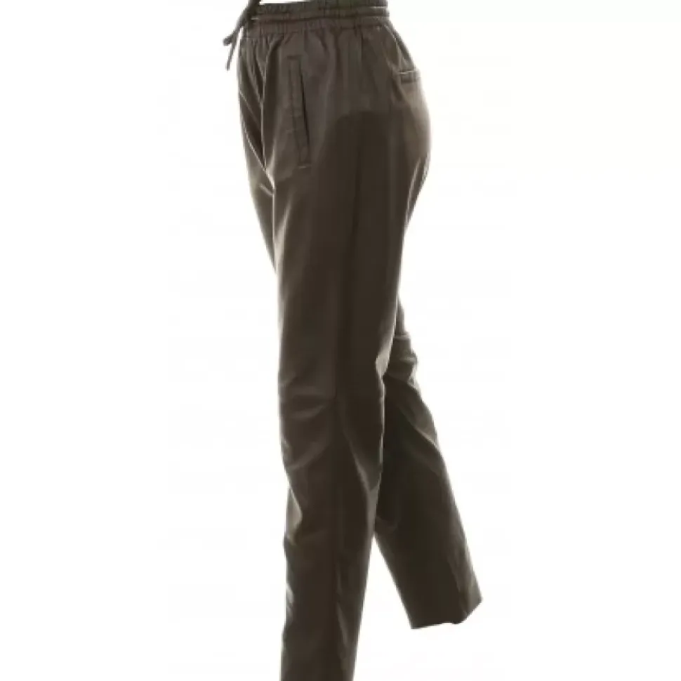 OAKWOOD Pantalons^Gift Marron Fonce - Pantalon Jogpant Cuir Veritable