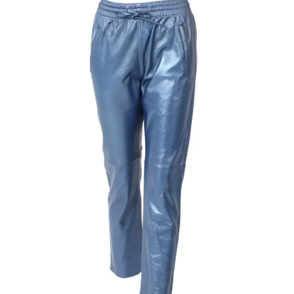 OAKWOOD Pantalons^Gift Metal Cobalt - Pantalon Jogpant Cuir Veritable