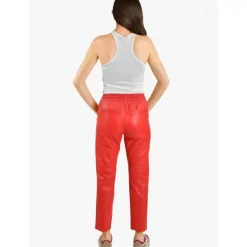 OAKWOOD Pantalons^Gift Rouge Fonce - Pantalon Jogpant Cuir Veritable