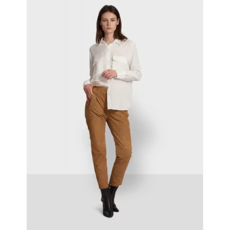 OAKWOOD Pantalons^Gift Tan - Pantalon Jogpant Cuir Veritable Chevre Velours