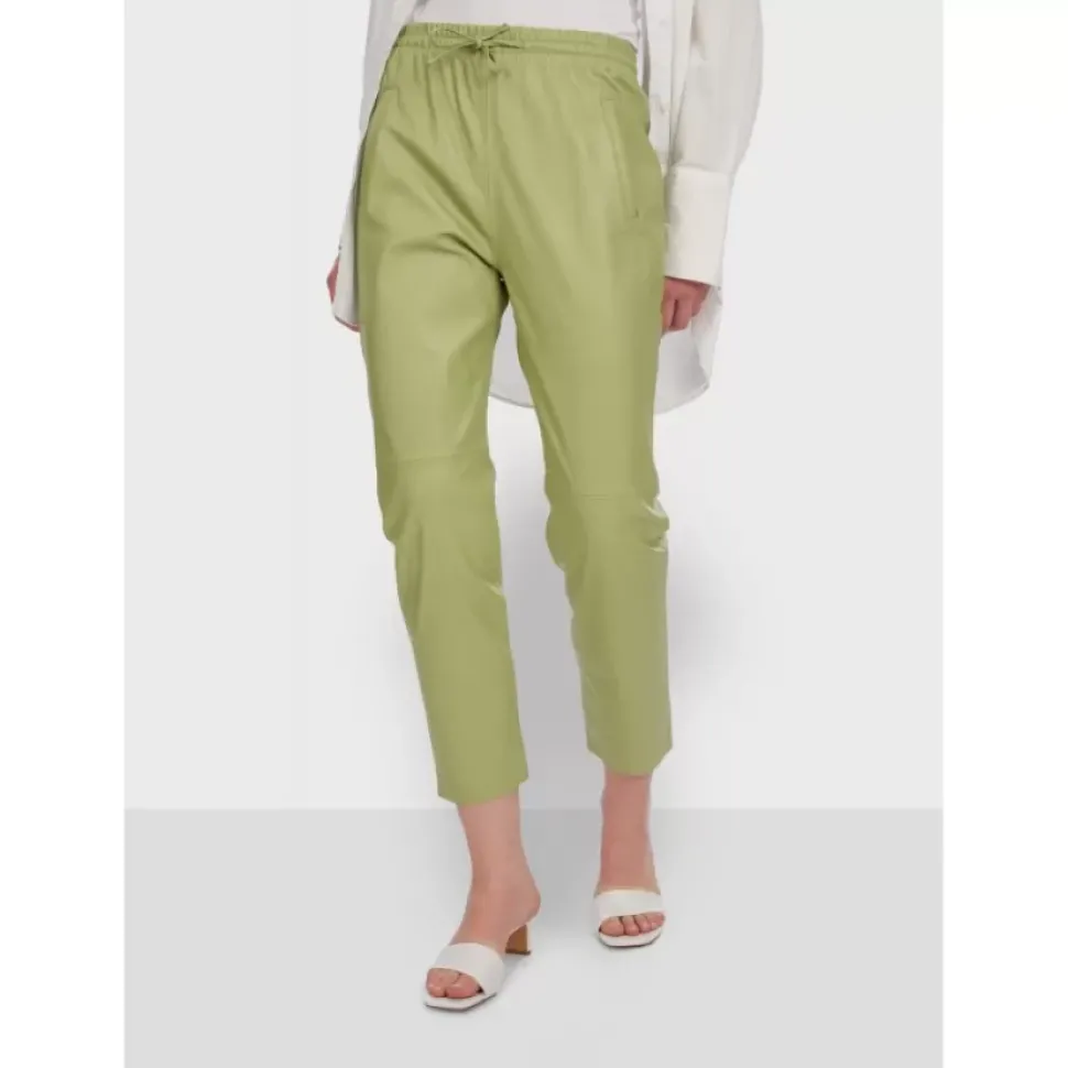 OAKWOOD Pantalons^Gift Vert Clair - Pantalon Jogpant Cuir Veritable