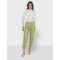 OAKWOOD Pantalons^Gift Vert Clair - Pantalon Jogpant Cuir Veritable