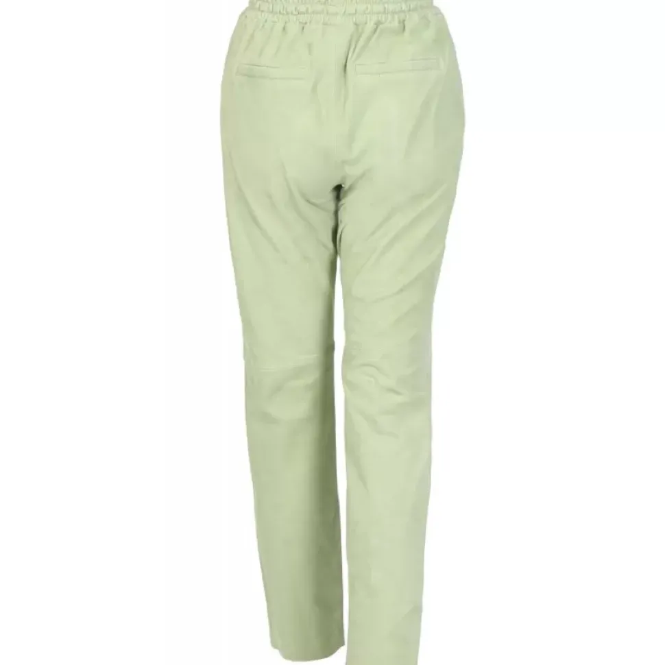 OAKWOOD Pantalons^Gift Vert Clair - Pantalon Jogpant Cuir Veritable Chevre Velours
