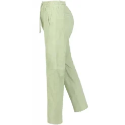 OAKWOOD Pantalons^Gift Vert Clair - Pantalon Jogpant Cuir Veritable Chevre Velours