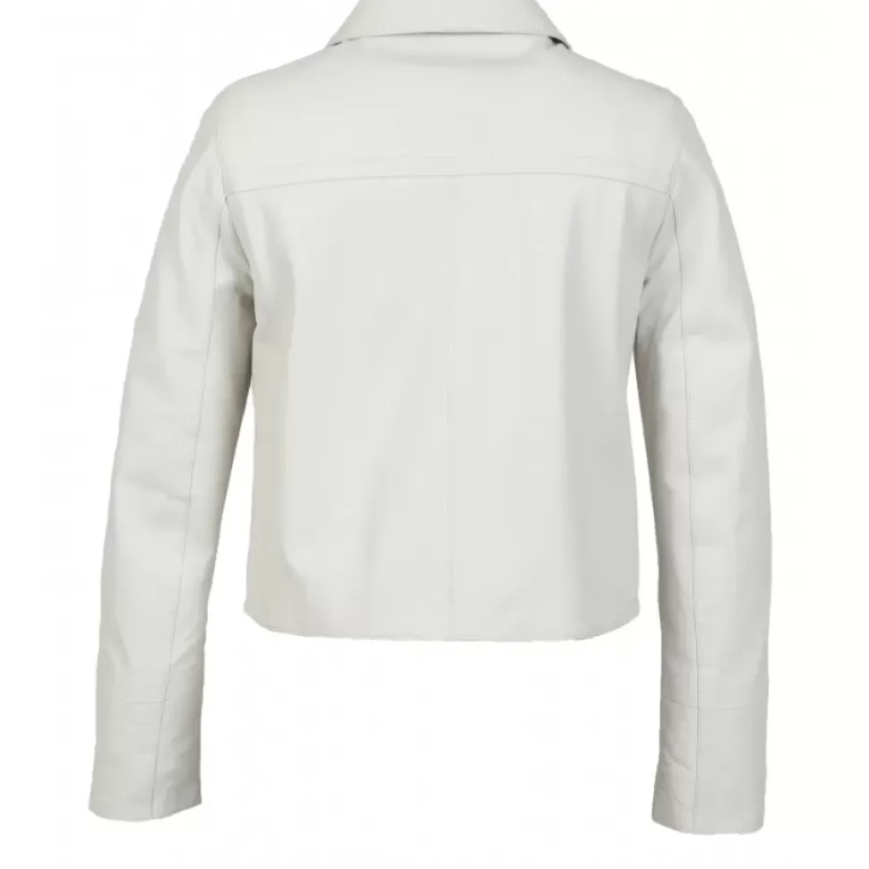 OAKWOOD Vestes^Grace Blanc - Veste Courte En Cuir Veritable