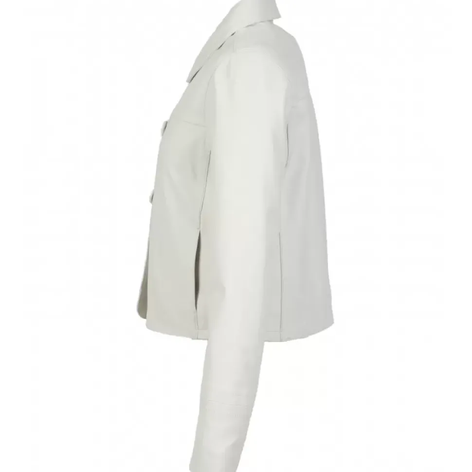 OAKWOOD Vestes^Grace Blanc - Veste Courte En Cuir Veritable