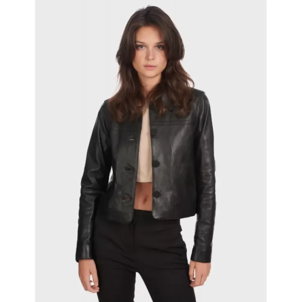 OAKWOOD Vestes^Grace Noir - Veste Courte En Cuir Veritable