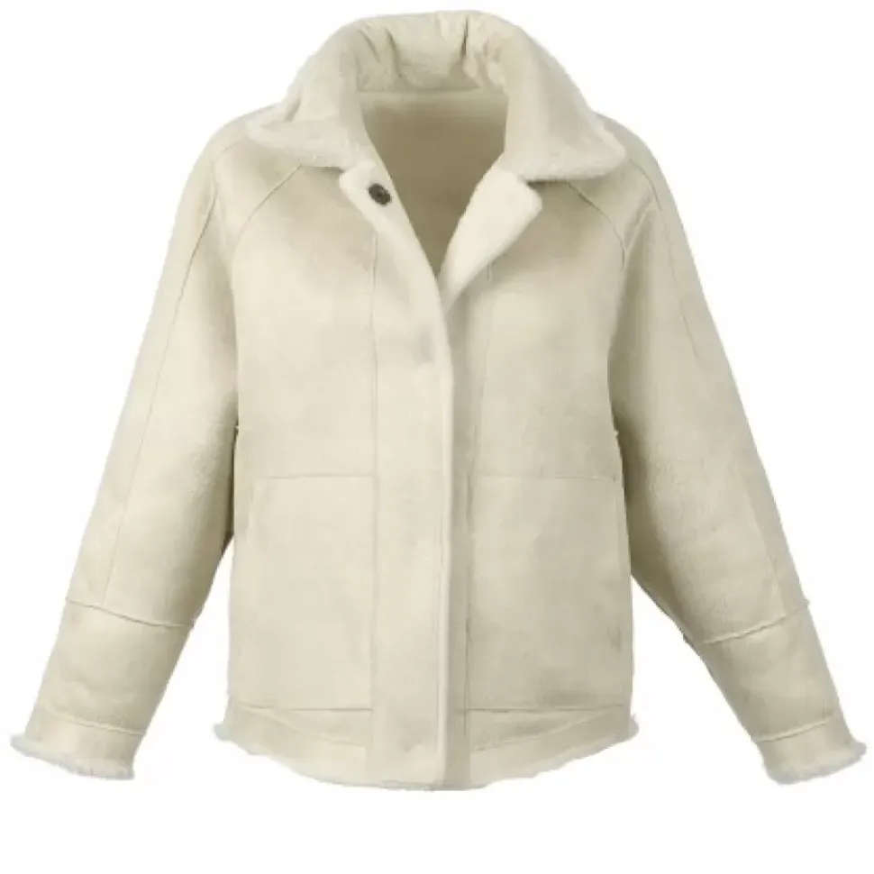 OAKWOOD Vestes^Helen Beige Clair - Veste Reversible Effet Peau Lainee