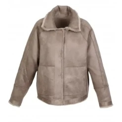 OAKWOOD Vestes^Helen Taupe - Veste Reversible Effet Peau Lainee