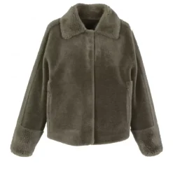 OAKWOOD Vestes^Helen Vert Pale - Veste Reversible Effet Peau Lainee