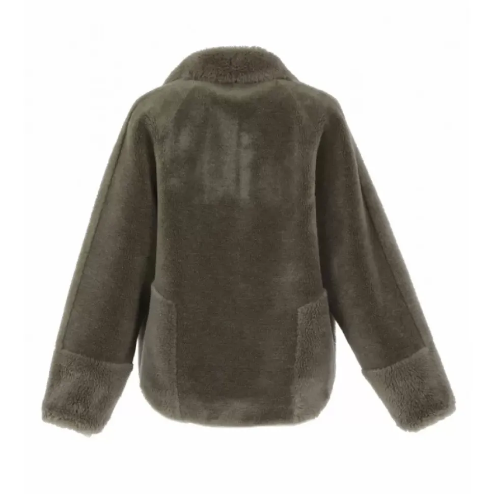 OAKWOOD Vestes^Helen Vert Pale - Veste Reversible Effet Peau Lainee