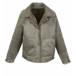 OAKWOOD Vestes^Helen Vert Pale - Veste Reversible Effet Peau Lainee