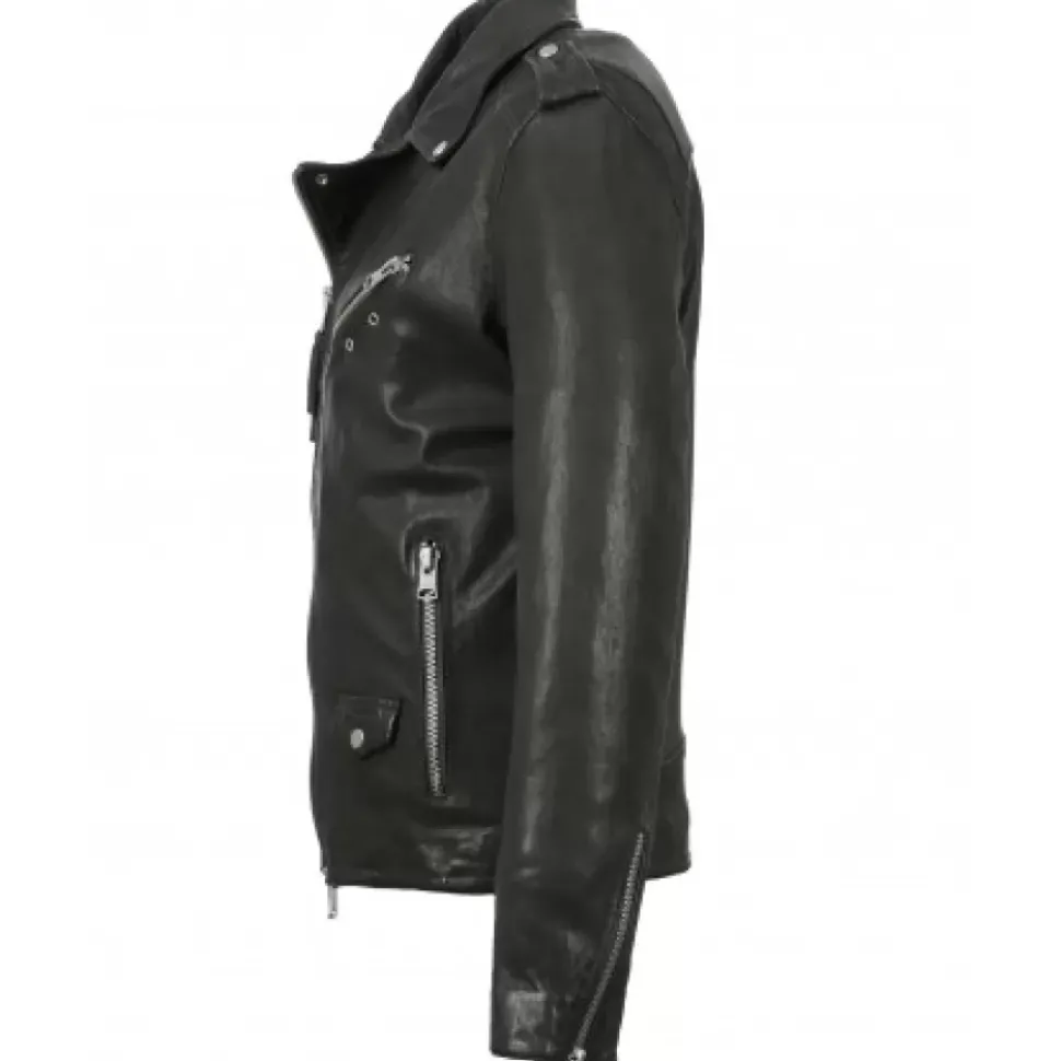 OAKWOOD Blousons^Hell Gris Fonce - Blouson Biker A Fermeture Asymetrique