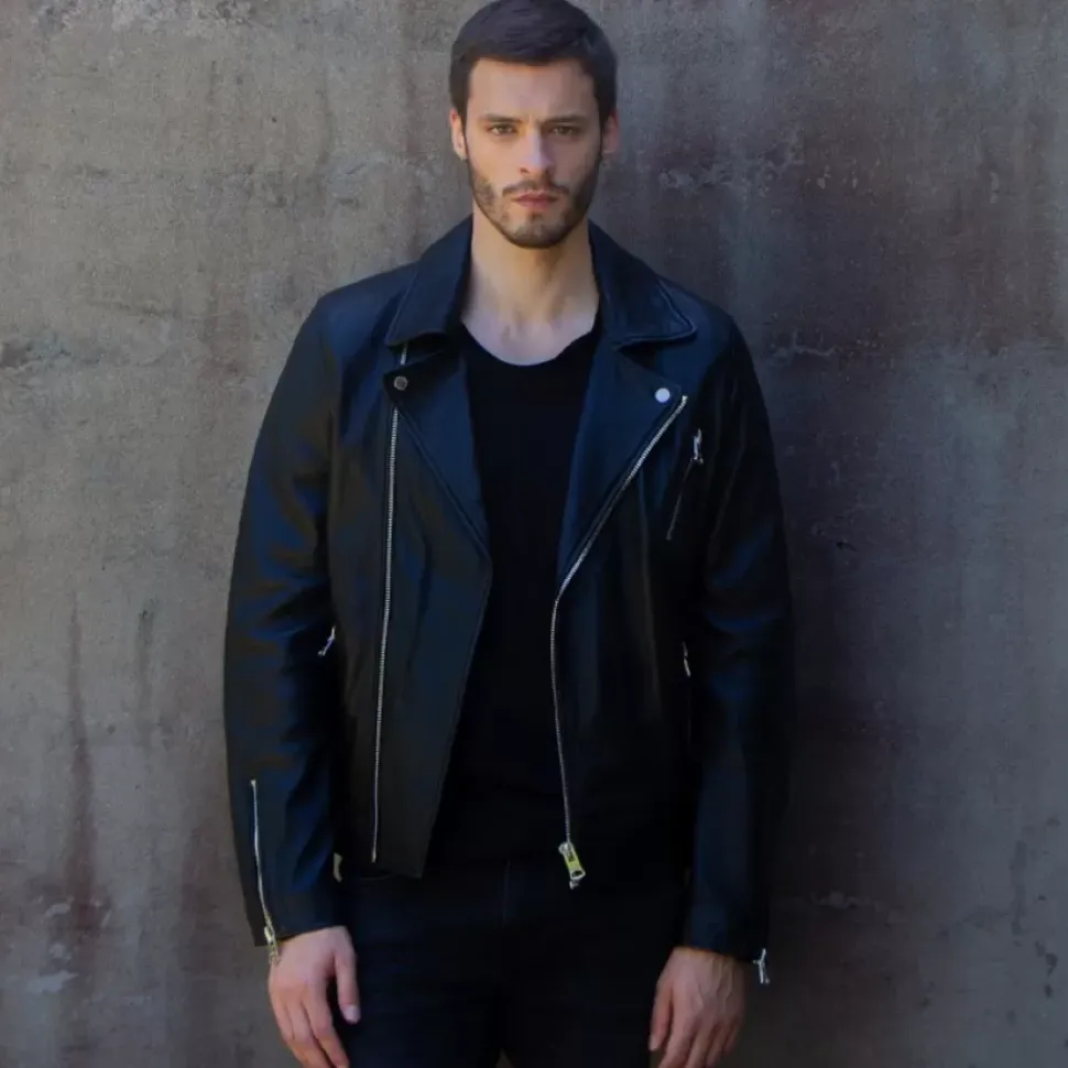 OAKWOOD Blousons^Hommage Noir - Blouson Asymetrique En Cuir Veritable