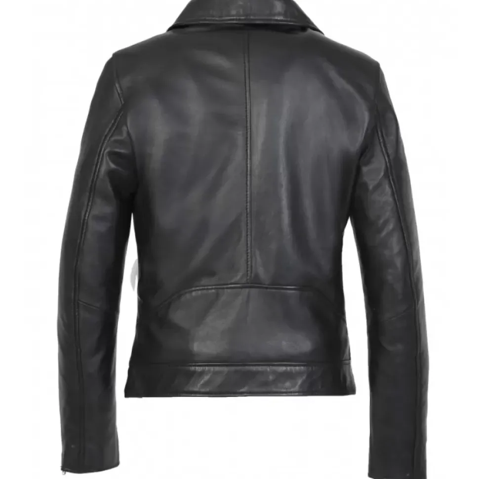 OAKWOOD Blousons^Hommage Noir - Blouson Asymetrique En Cuir Veritable