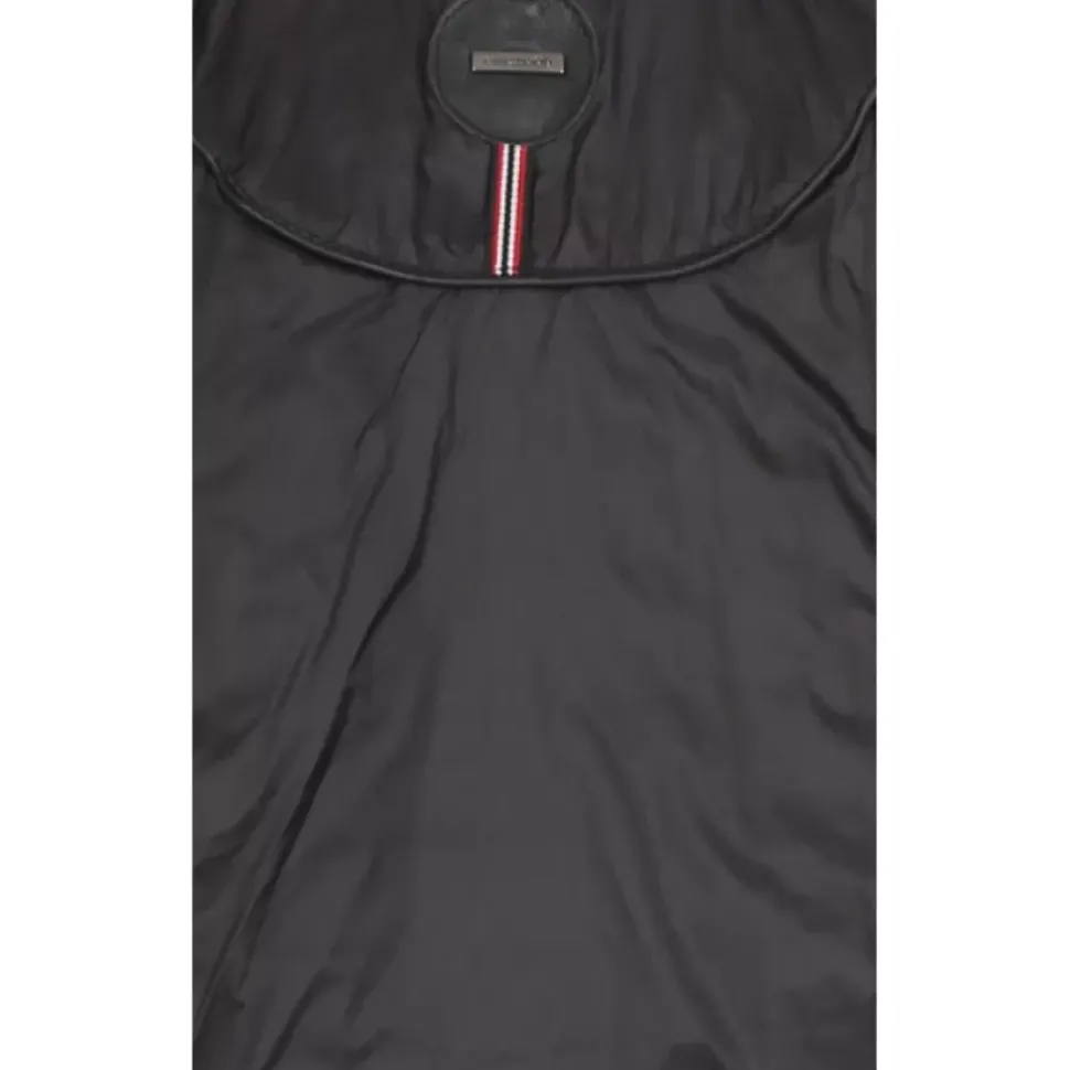 OAKWOOD Doudounes^Hopper Noir - Doudoune Mi-Longue En Cuir Veritable Capuche A Revers