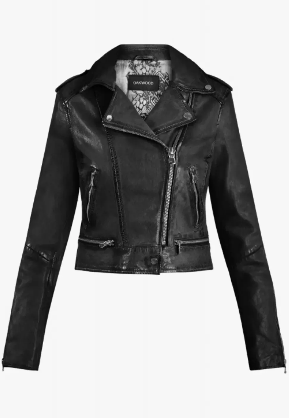OAKWOOD Blousons^Kyoto Noir - Blouson En Cuir Veritable Effet Lave