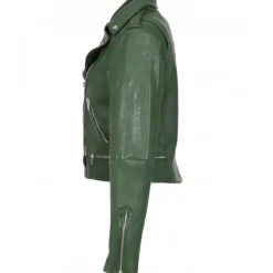 OAKWOOD Blousons^Kyoto Vert - Blouson En Cuir Veritable Effet Lave