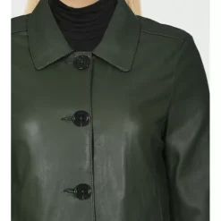 OAKWOOD Vestes^Leslie Kaki - Veste Courte Col Chemise En Cuir Veritable