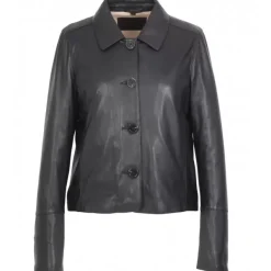 OAKWOOD Vestes^Leslie Noir - Veste Courte Col Chemise En Cuir Veritable