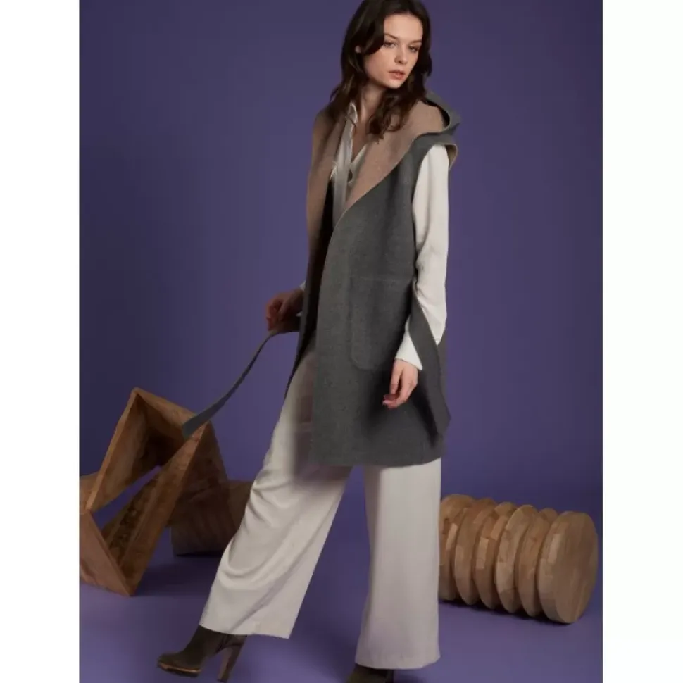 OAKWOOD Gilets^Libertad Bicolore - Manteau Sans Manche Reversible En Laine Melangee