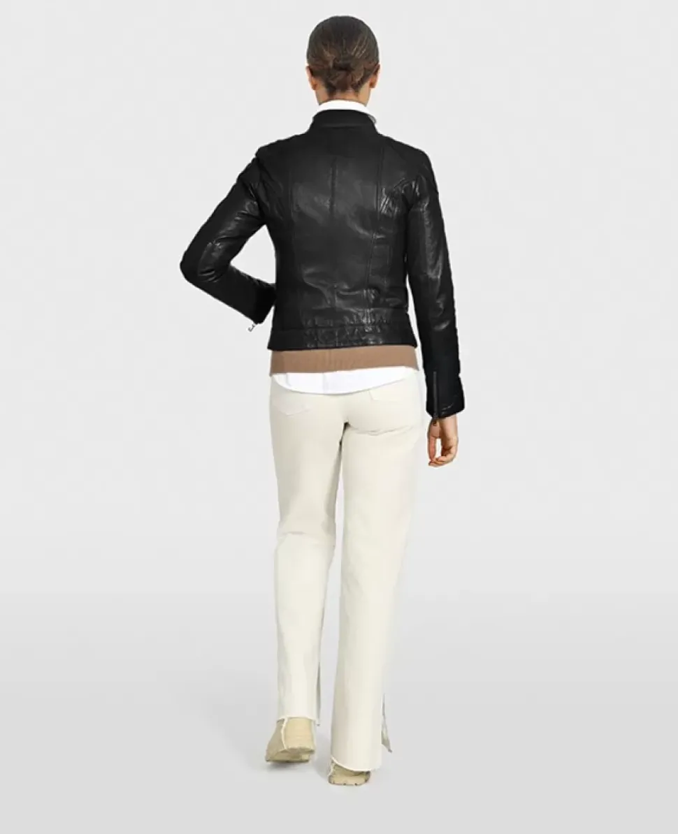 OAKWOOD Vestes^Lina Noir - Veste Courte En Cuir Veritable