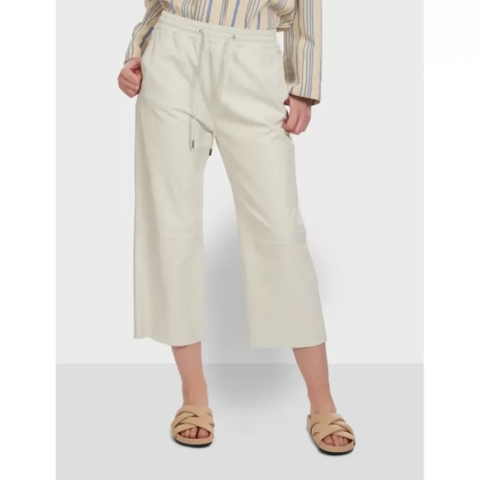 OAKWOOD Pantalons^Loft Blanc - Pantalon Court En Cuir Veritable De Mouton