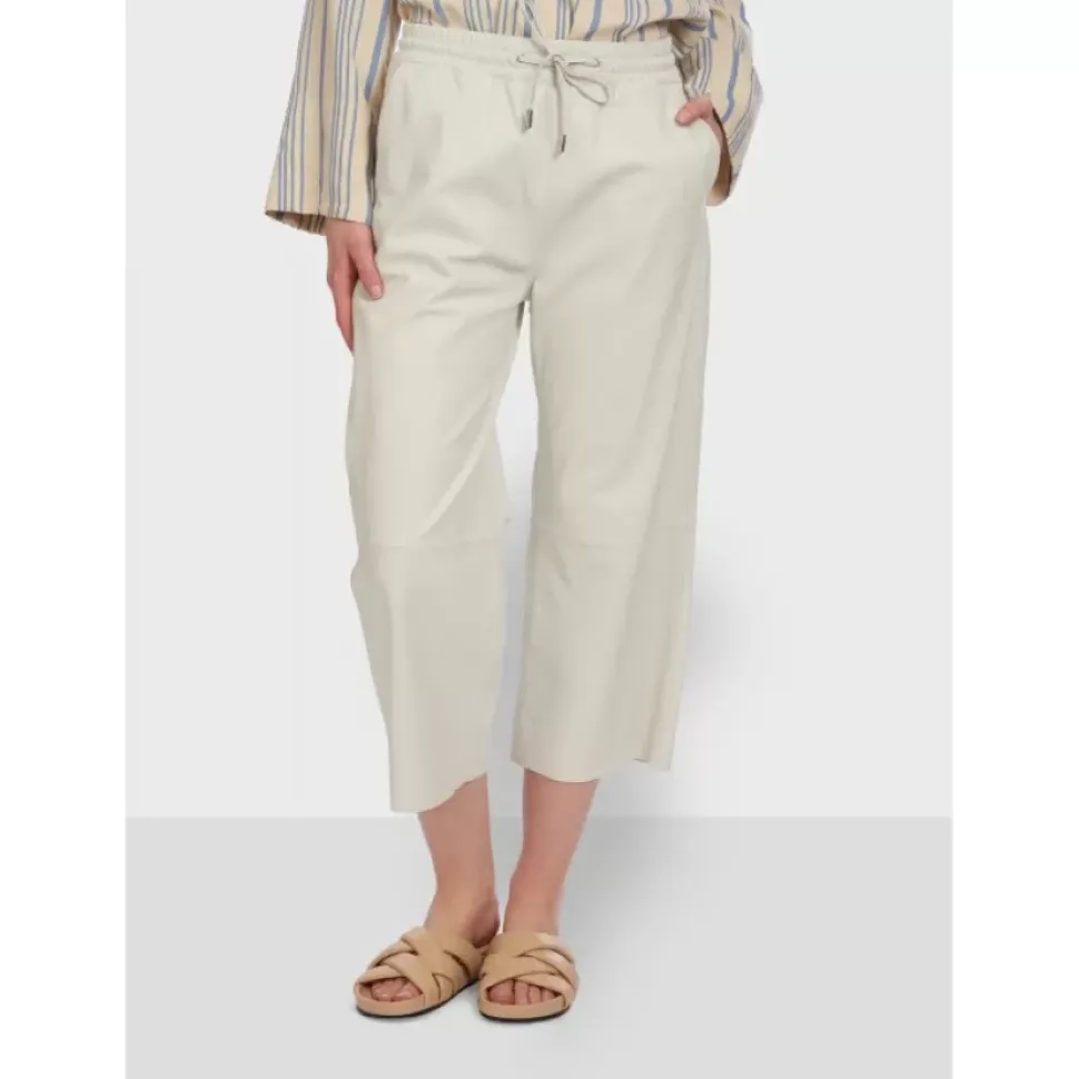 OAKWOOD Pantalons^Loft Blanc - Pantalon Court En Cuir Veritable De Mouton