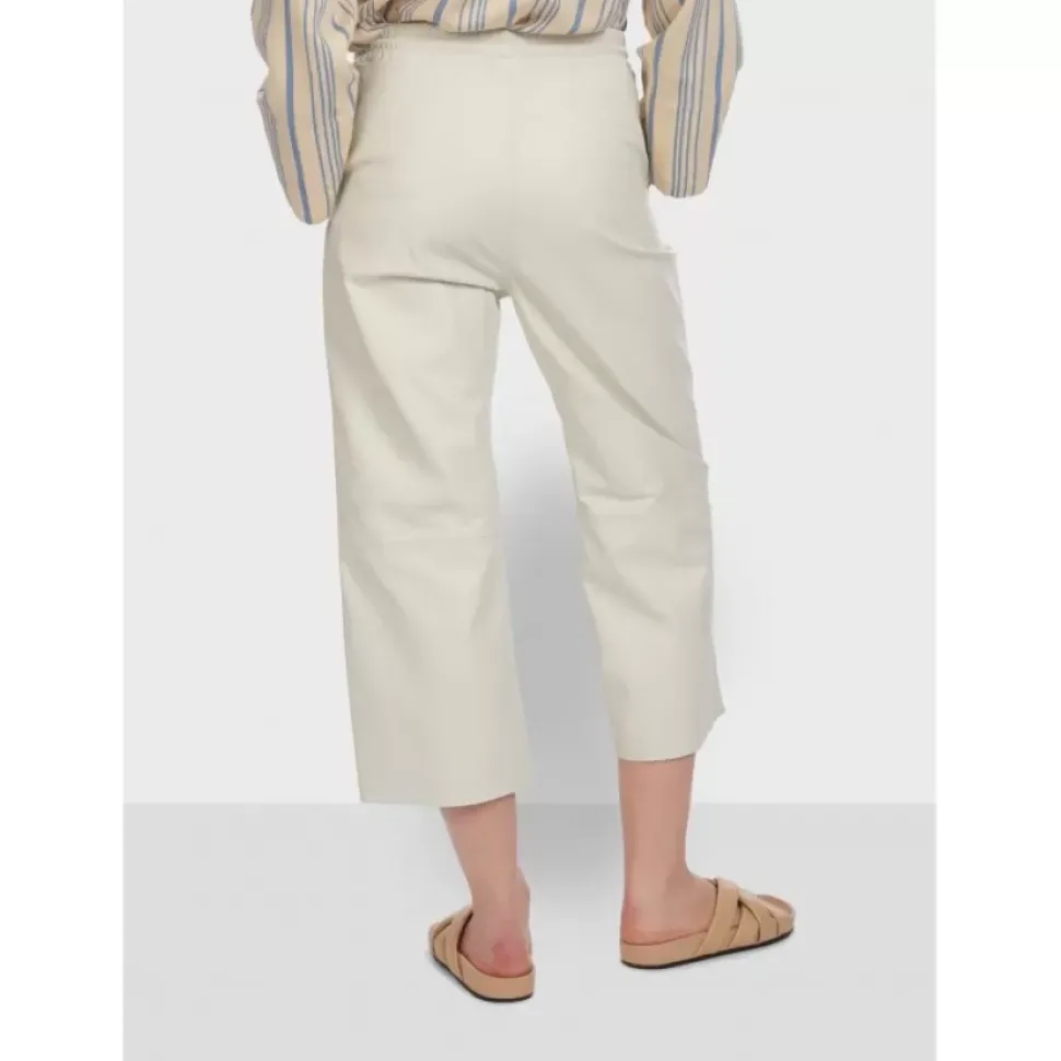 OAKWOOD Pantalons^Loft Blanc - Pantalon Court En Cuir Veritable De Mouton
