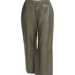 OAKWOOD Pantalons^Loft Kaki - Pantalon Court En Cuir Veritable De Mouton