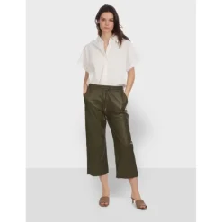 OAKWOOD Pantalons^Loft Kaki - Pantalon Court En Cuir Veritable De Mouton