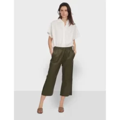 OAKWOOD Pantalons^Loft Kaki - Pantalon Court En Cuir Veritable De Mouton