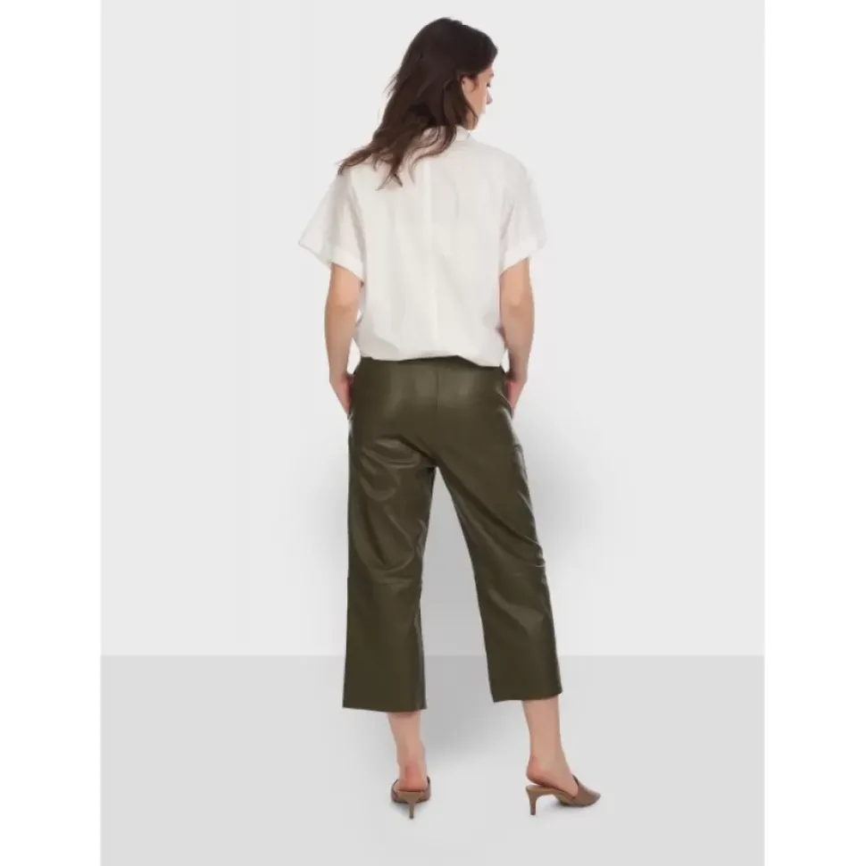 OAKWOOD Pantalons^Loft Kaki - Pantalon Court En Cuir Veritable De Mouton