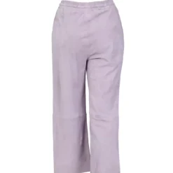 OAKWOOD Pantalons^Loft Lilas - Pantalon Court En Cuir Veritable De Chevre Velours