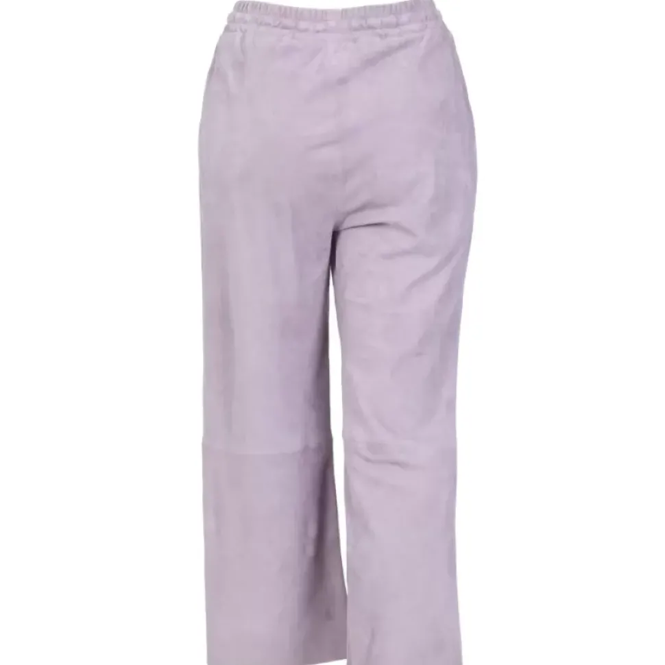 OAKWOOD Pantalons^Loft Lilas - Pantalon Court En Cuir Veritable De Chevre Velours