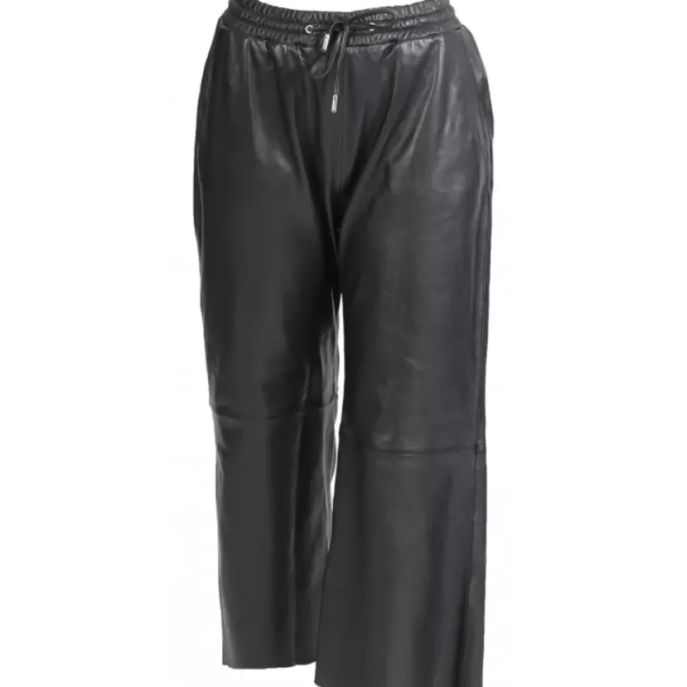 OAKWOOD Pantalons^Loft Noir - Pantalon Court En Cuir Veritable