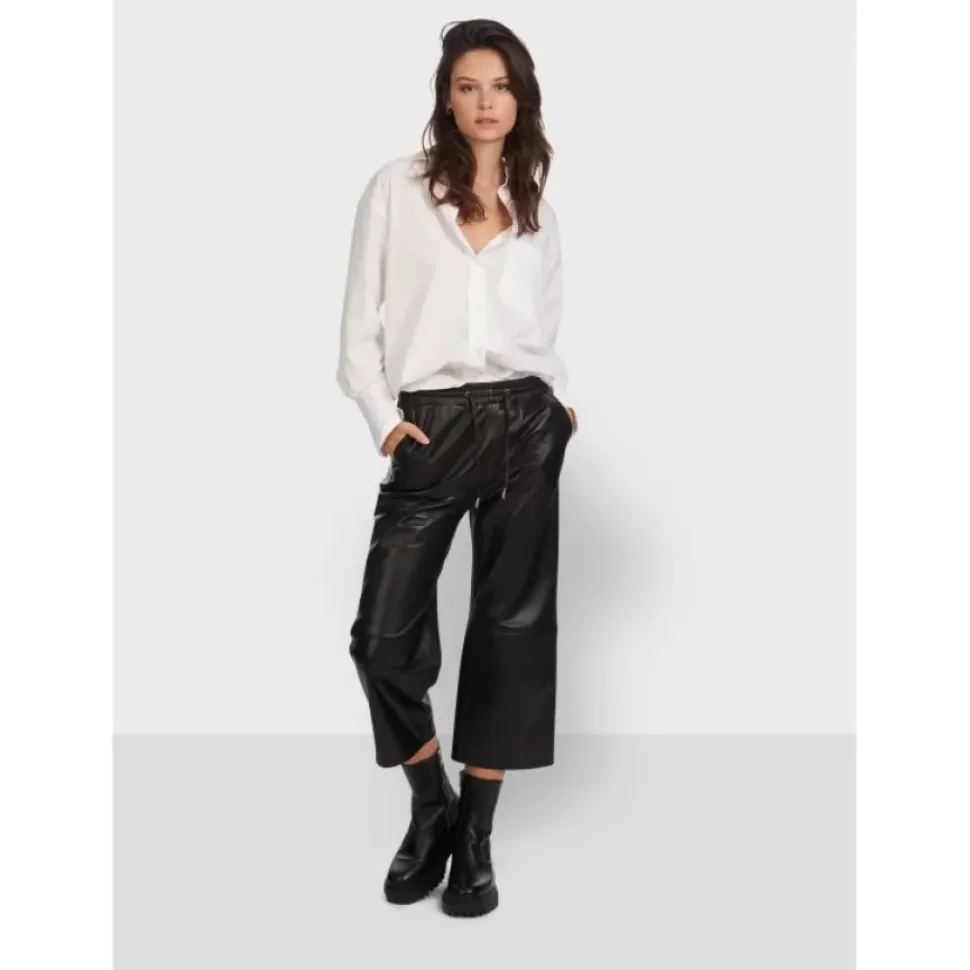 OAKWOOD Pantalons^Loft Noir - Pantalon Court En Cuir Veritable