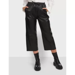 OAKWOOD Pantalons^Loft Noir - Pantalon Court En Cuir Veritable