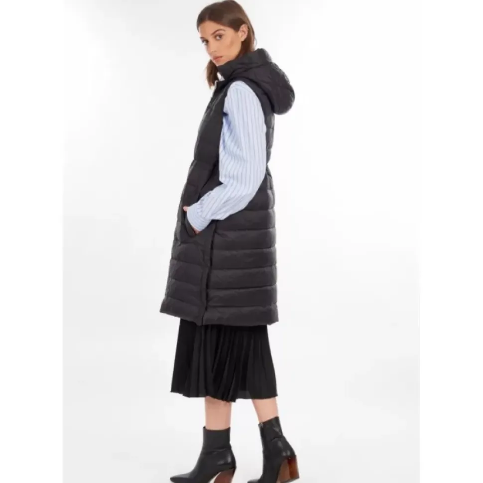 OAKWOOD Gilets^Maggy Noir-Noir - Longue Doudoune Sans Manche