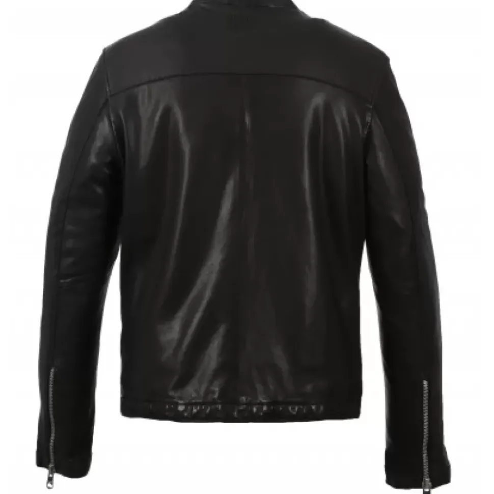 OAKWOOD Blousons^Maiden Noir - Blouson Court En Cuir Veritable