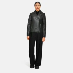OAKWOOD Blousons^Maranta (Ref. 64592 Noir - Blouson Asymetrique En Cuir Veritable
