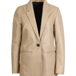 OAKWOOD Vestes^Meg Beige Fonce - Blazer En Cuir Veritable De Mouton