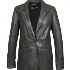 OAKWOOD Vestes^Meg Kaki Fonce- Blazer En Cuir Veritable De Mouton