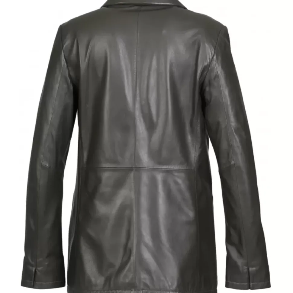 OAKWOOD Vestes^Meg Kaki Fonce- Blazer En Cuir Veritable De Mouton