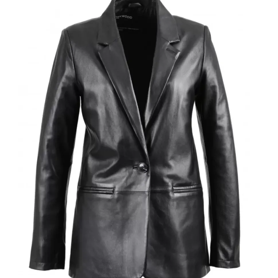 OAKWOOD Tops Et Chemises^Meg Noir - Blazer En Cuir Veritable De Mouton