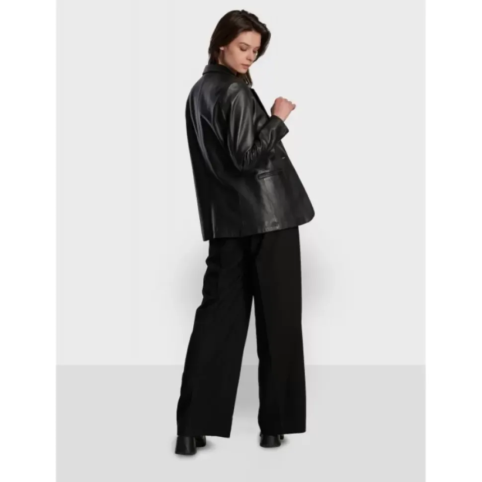 OAKWOOD Tops Et Chemises^Meg Noir - Blazer En Cuir Veritable De Mouton