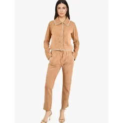 OAKWOOD Pantalons^Mouna Toffee - Pantalon Jogpant Cuir Veritable Chevre Velours