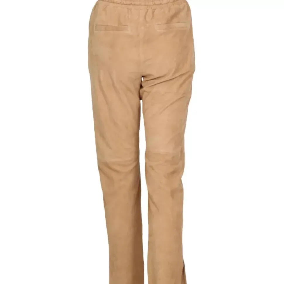 OAKWOOD Pantalons^Mouna Toffee - Pantalon Jogpant Cuir Veritable Chevre Velours